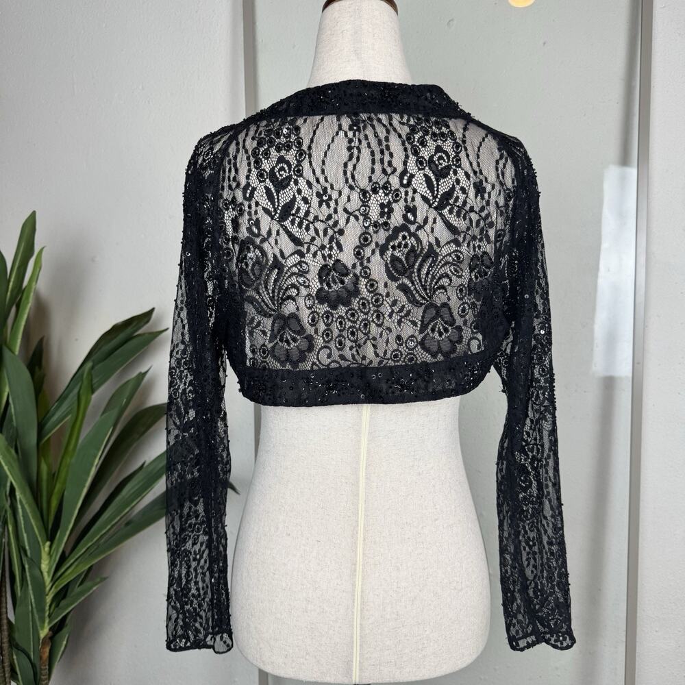 Whimsigoth Fairy Goth Dark Romantic Witchy Grunge Black Sequin Bolero Shrug